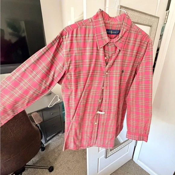 Men's Red Plaid Shirt - Picture 2 of 3
